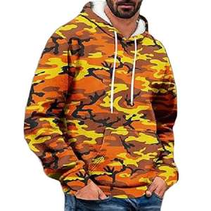 Sudadera con capucha de camuflaje de algodón 100% de alta calidad, ropa informal estilo Hip Hop, Jersey bordado con logotipo frontal, forro sólido transpirable de invierno - Product Image 6