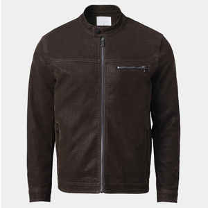 Chaqueta de Cuero PU Personalizable de Fabricante Directo, Color Caqui Oscuro, Manga Larga, Invierno, Transpirable, Anti-UV, Forro de Piel Sintética - Product Image 4