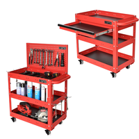 Chariot à outils roulant CSPS à 3 niveaux, armoire de rangement en acier thermolaqué, 07 tiroirs, noir, durable, compatible ODM et OEM, pour atelier