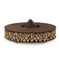 Table de foyer multifonctionnelle en acier Corten - Poêle à bois moderne et écologique pour l'extérieur, table de repas BBQ certifiée CE Gnee