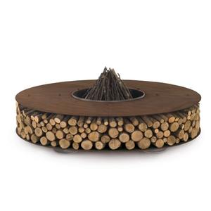 Multi-Functional Corten Steel <b>Fire</b> <b>Pit</b> <b>Table</b>-Eco-Friendly Modern <b>Outdoor</b> Wood Burning Stove BBQ Dining <b>Table</b> Function Firewood - Product Image 5