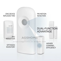 Détecteur de mouvement et d'entrée intelligent WiFi à double capteur PIR + contact de porte pour la sécurité et l'automatisation de la maison