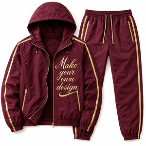 Ensemble de survêtement coupe-vent personnalisable pour hommes, imperméable, pour sports de plein air, fournisseur OEM ODM de vêtements de sport en gros - Product Image 1