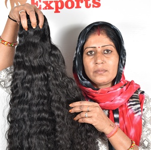 Extensiones de cabello humano de templo indio virgen joven sin procesar 100% ondulado negro Natural estilo de onda profunda suelta para mujeres al por mayor - Product Image 5
