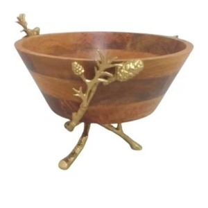 Bol de service en bois de qualité étonnante Nouveau design Industrie tendance pour les cadeaux de pendaison de crémaillère pour la table à manger - Product Image 6