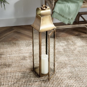 Lanterne porte-bougie moderne de luxe en laiton antique pour décorations de sol à domicile – Vente en gros - Product Image 5