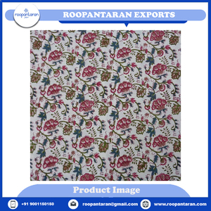 2022 Venta caliente Kalamkari indio hecho a mano bloque impreso suave algodón rosa antiestático peso medio vestido cubierta 20 láminas - Product Image 6