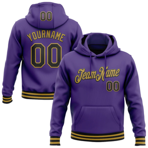 Custom <b>Purple</b> Gold Sublimation Hoodie Pullover Sweatshirt Personalized Sportswear Custom Logo Teamwear Design OEM Factory Unisex - Product Image 1