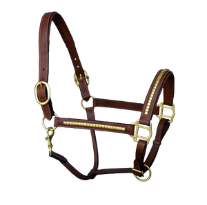 Gran oferta AL RAHMAN TACKS 2017 Halter ecuestre cuero de alta calidad equipo de entrenamiento de equitación Clincher Brass Halter - Product Image 5