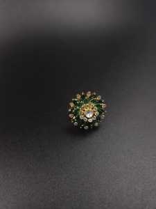 Anillo de cóctel de lujo hecho a mano con flor nano, chapado en oro de 18 quilates y plata de ley 925, joyería nupcial india - Product Image 2