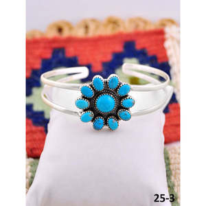 Handmade Southwest Style Kingman Turquoise & Sterling <b>Silver</b> <b>Cuff</b> <b>Bracelet</b> Fashion Accessory - Product Image 1
