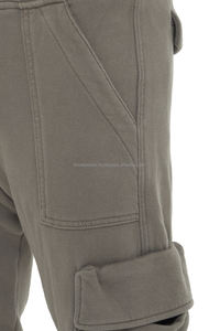 กางเกงขายาวผ้าฝ้ายขนแกะสำหรับผู้ชายกางเกงลำลองสำหรับคาร์โก้ซับเหงื่อผ้าลำลองซักด้วยพลอยเทียมออกแบบโลโก้ได้ตามต้องการ - Product Image 6