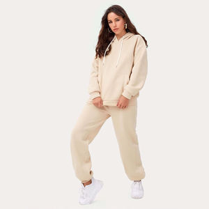 Pull à capuche surdimensionné pour femmes avec pantalon Sweat-shirt Joggers Loose Tracksuit Custom Design Women Fleece Tracksuit Jogging suit - Product Image 5