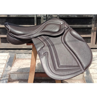 Selle de saut d'obstacles anglaise professionnelle personnalisée de haute qualité, en cuir véritable durable et plastique, pour l'équitation en contact étroit
