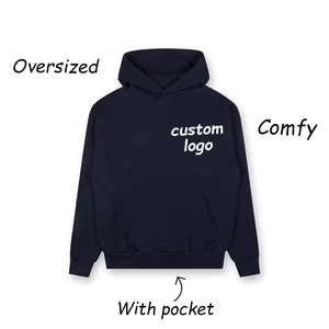 Sudadera con capucha suelta de lana de algodón personalizada OEM, jerséis de moda, Sudadera con capucha Unisex, ropa de calle personalizada, Sudadera con capucha de hombro caído en blanco - Product Image 2