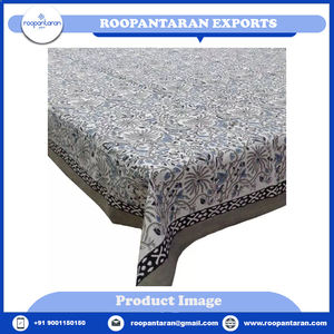 Nuevos productos Indian Factory Outlets Passion Flower Bloque de mano Impreso Algodón Puro Comedor Manteles de boda a precio barato - Product Image 2