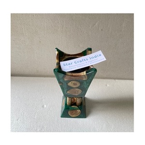 Quemadores de incienso de Mubkhar Bakhoor árabes cuadrados al por mayor con soporte de resina y madera con Base metálica en atractivo precio al por mayor - Product Image 1
