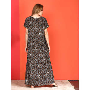 Evolove-Chemise de nuit Alpine mignonne pleine longueur, poche latérale, décolleté, broderie tissée, taille élastique, douce et confortable, dessin animé ODM Oem - Product Image 1