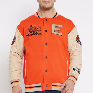 Chaqueta Universitaria de Béisbol de Diseño Personalizado de Alta Calidad para Hombre, Chaqueta Universitaria con Mangas de Cuero, Parches y Letras Bordadas - Product Image 1