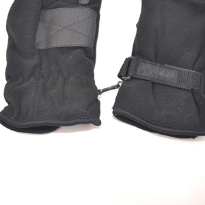 Guantes deportivos de invierno para adultos-Fleece de punto y Spandex con detalle de cuero Guantes de esquí al aire libre unisex negros - Product Image 5