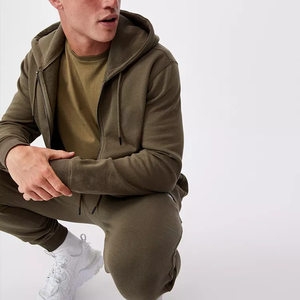 Sudaderas con capucha y cremallera completa para hombre de alta calidad, diseño personalizado, logotipo bordado en relieve, transpirable, ecológico, otoño sólido - Product Image 3