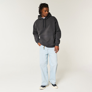 Venta al por mayor de ropa de calle de invierno de peso pesado de doble capa con capucha corta 400 GSM Boxy algodón polar hombres sudaderas con capucha - Product Image 5