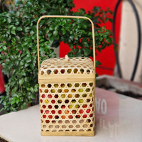 Handgemachter Wicker BAMBUS GESCHENK KORB mit Griff für Hochzeiten Elegantes Design für Gourmet-Essen, Wein und Festival körbe