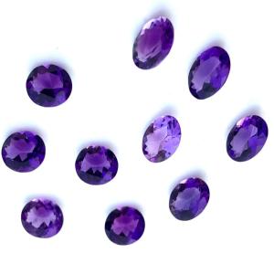 Lot de pierres précieuses à facettes en améthyste naturelle de forme ovale pour la fabrication de bijoux - Product Image 2