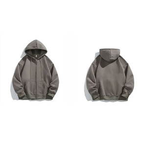 Sweat à capuche surdimensionné en molleton de coton de qualité supérieure Épaisse polaire Épaule tombante Unie Vierge Personnalisée Hommes Porter des sweats à capuche - Product Image 2