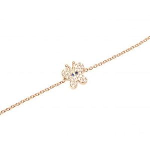925 Sterling <b>Silver</b> Butterfly <b>Bracelet</b> with Pink and White Crystals Elegant <b>Bangle</b> - Product Image 4