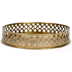 Plateau en aluminium doré rond fait main stockage de parfum vanité Pooja cadeaux de mariage plateaux en métal au prix de gros - Product Image 1
