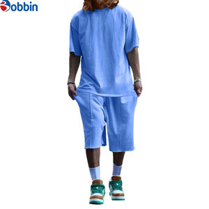 Conjunto de Camiseta Corta de Dos Piezas para Hombre, Estampado Personalizado, Talla Grande, Secado Rápido, Transpirable e Informal - Product Image 1