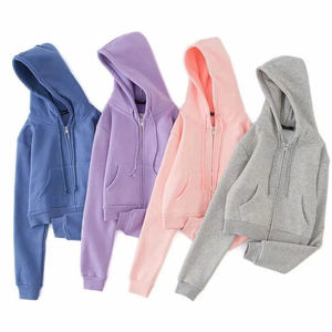 Sudadera corta con capucha para mujer, con logotipo impreso personalizado, fabricante OEM - Product Image 4