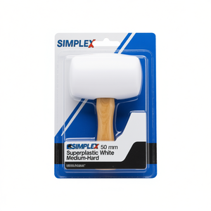 SIMPLEX Tête de marteau superplastique blanche de 50 mm, marteau à percussion à face souple, dureté moyenne - Product Image 3