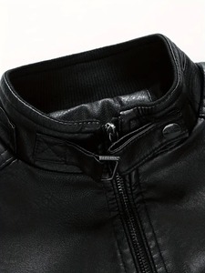 Chaqueta de motorista de piel de cordero genuina para hombre, chaqueta de cuero ligera informal, chaquetas artesanales de cuero - Product Image 3