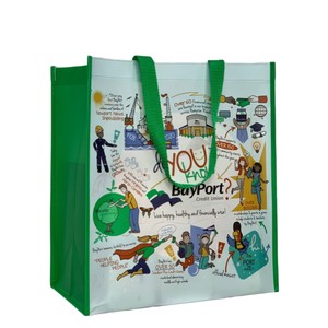 Wholesale Laminated Recycle Reusable Supermarket Grocery PP Non-woven Fabric Letter Pattern <b>Extra</b> <b>Large</b> Tote Shopping <b>Bags</b> - Product Image 2