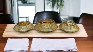 New Design <b>5L</b> Capacity Stainless Steel And Wood Food Server with Brass Floral Pattern Handle HotCase and HotPot Casserole - Product Image 4