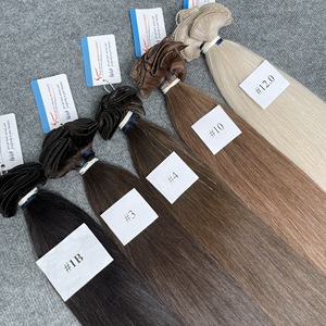 Extensions de Cheveux Russes Bruts Invisible Trame Attachée à la Main 100% Remy Double Dessiné Cheveux Humains Attachés à la Main Trame Extensions de Cheveux - Product Image 2