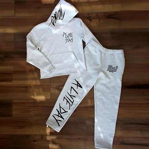 ชุดวอร์มผ้าฝ้ายพิมพ์ลายเฟรนซ์เทอร์รี่ชุดวอร์มและมีฮู้ดชุดสตรีทแวร์ซักกรดชุดออกกำลังกาย - Product Image 3