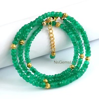Collier de perles d'émeraude naturelle, imitation perle, micro-taillée, facetée, bijoux en pierres précieuses, sertissage couronne, unisexe, tendance
