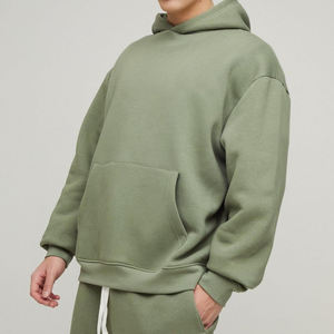 Ensemble de survêtement de sport pour homme, vêtements de sport performants, à capuche, coupe régulière, respirant, coupe-vent, uni, 100% coton, vêtements d'automne - Product Image 3