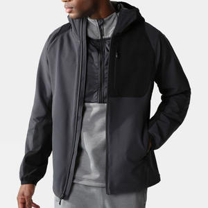 Veste de randonnée respirante coupe-vent en softshell pour homme, fermeture éclair intégrale, poches latérales, veste softshell d'hiver pour homme avec capuche - Product Image 5