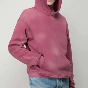 Sweat à capuche thermique en molleton de coton/polyester pour homme, coupe classique, couleur unie, streetwear de haute qualité, respirant, 340g, logo personnalisé - Product Image 4