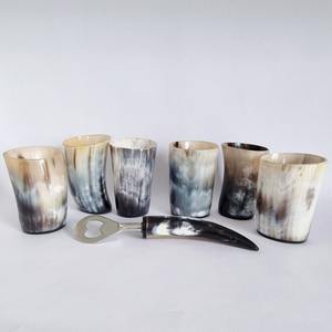Gobelet à boire viking en corne naturelle rustique |   Verre poli fait à la main - Product Image 5