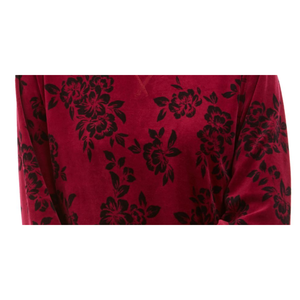 Maglione da Sera Viola da Donna Karen Scott, Stampa Floreale, Maniche Lunghe, Collo Gioiello, Silhouette Dritta, Taglie Petite e Medium - Product Image 3
