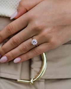 10mm Round Cut Moissanite Engagement <b>Ring</b> <b>Solitaire</b> Minimalist 925 Sterling <b>Silver</b> Wholesale Jewelry - Product Image 1