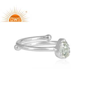 New Trendy Fine Sterling Silver Natural <b>Green</b> Amethyst Gemstone Stackable Ring Custom <b>Jewelry</b> For Women Gift For Her - Product Image 4