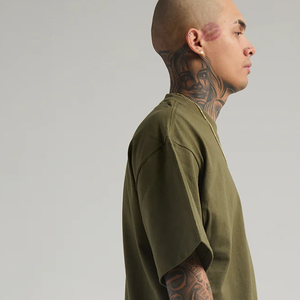 T-shirt surdimensionné 100% coton haute qualité 250gsm coupe ajustée unisexe bouffée impression Logo personnalisé T-shirt tricoté pour hommes - Product Image 5