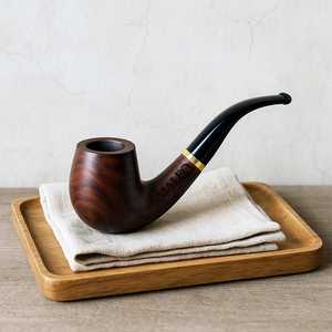 Pipa de Madera Hecha a Mano con Acabado Liso, Pipa de Fumar de Primera Calidad para Tabaco y Cigarros - Product Image 1
