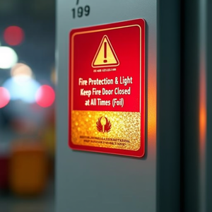 Señal de Protección Contra Incendios DIN 4066 L297xB105 mm, Adhesivo Reflectante Promocional y Luminoso, Mantiene Abierta o Cerrada la Puerta Contra Incendios en Todo Momento (Lámina) - Product Image 3